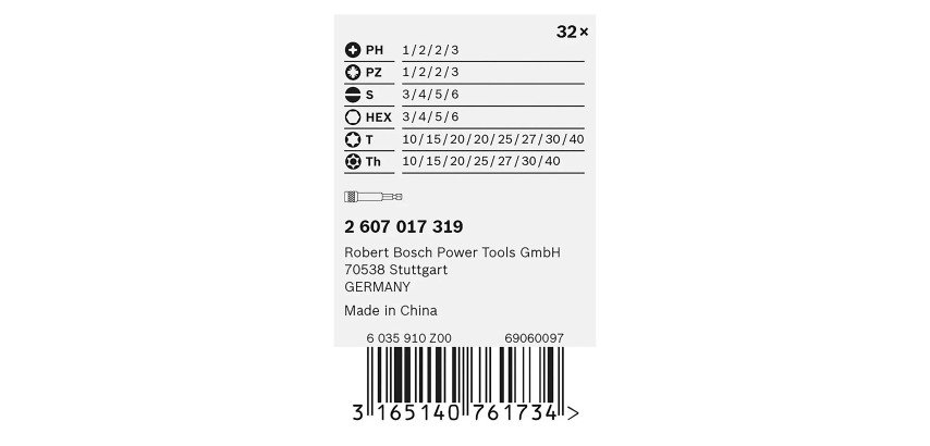 Coffret de 32 embouts de vissage extra-durs Bosch Professional