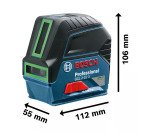 Laser Combiné Bosch Professional GCL 2-15 G + Support RM1 + Support BM 3