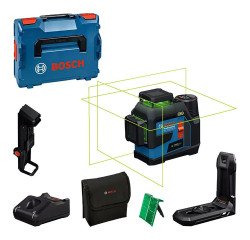 Laser Lignes Bosch Professional GLL 12V-100-33 CG + pince DK 20 + Batterie GBA 12V 4.0Ah