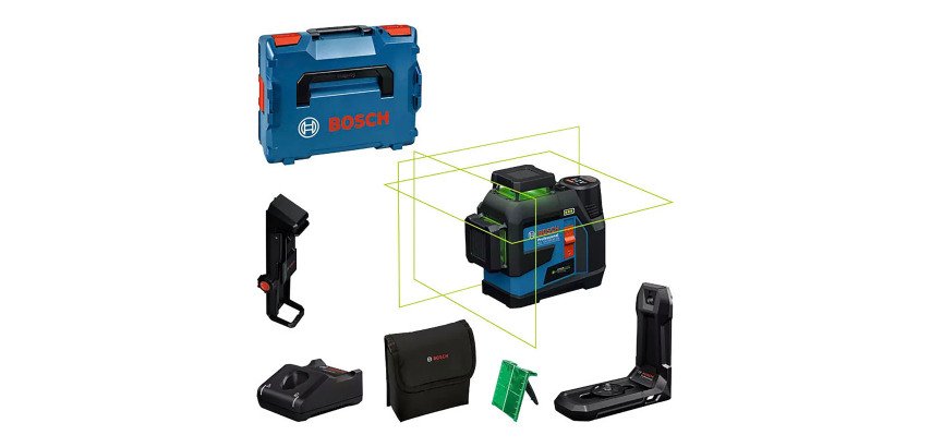 Laser Lines Bosch Professional GLL 12V-100-33 CG + clamp DK 20 + Battery GBA 12V 4.0Ah