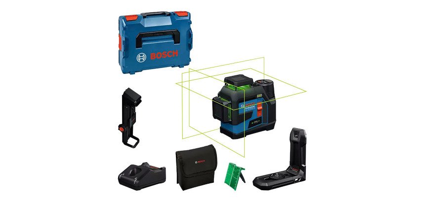 Laser Lignes Bosch Professional GLL 12V-100-33 CG + pince DK 20 + Batterie GBA 12V 4.0Ah