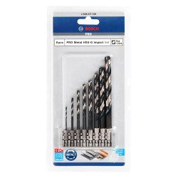 Coffret de 8 forets à hélices Bosch PRO Metal HSS-G Impact