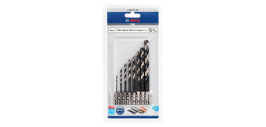 Coffret de 8 forets à hélices Bosch PRO Metal HSS-G Impact