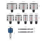 Coffret de scies trépans Bosch PRO Multi Matière PC Plus, 11 pièces