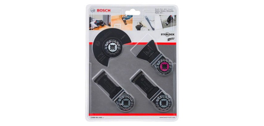 Bosch Professional Starlock 4-piece woodworking accessory kit for multi-functional tools
