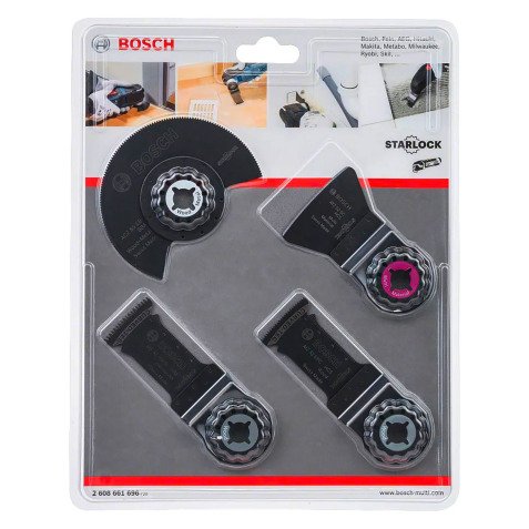 Kit de menuiserie de 4 accessoires Starlock Bosch Professional pour outils multi-fonctions