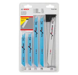 Pack of 6 Bosch Professional metal and wood blades for reciprocating saw