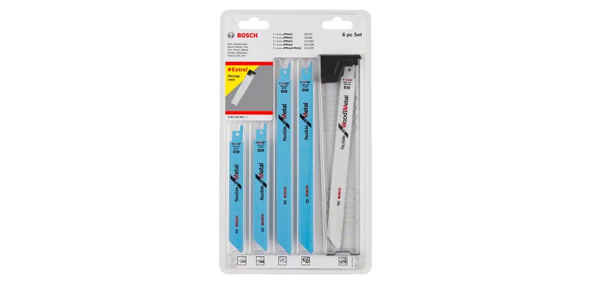 Pack of 6 Bosch Professional metal and wood blades for reciprocating saw