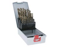 Koffer met 25 Bosch Professional PRO Stainless Steel HSS-Co spiraalboren