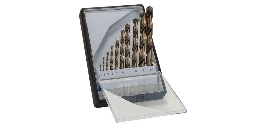 Coffret de 10 forets à hélices pour acier inoxydable Bosch PRO Stainless Steel HSS-Co