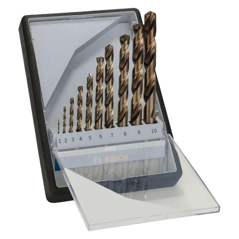 Coffret de 10 forets à hélices pour acier inoxydable Bosch PRO Stainless Steel HSS-Co