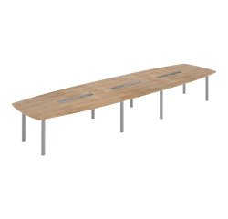 Table modulable Belem L 520 x P 140 cm -18 personnes chêne naturel