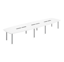 Modular table Belem L 520 x D 140 cm - 18 people white melamine