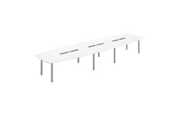 Modular table Belem L 520 x D 140 cm - 18 people white melamine