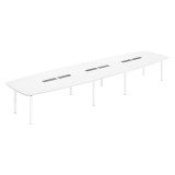 Moduleerbare tafel Belem voor 18 personen, wit gelamineerd