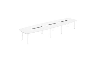 Meeting table with modular design and metal base Belem