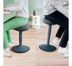 Tabouret ergonomique assis - Gris - Leitz Ergo