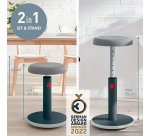 Tabouret ergonomique assis-debout - Gris - Leitz Ergo
