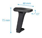 Chaise de bureau ergonomique Nodi Noir, tissu et maille, avec accoudoirs 3D et appui-tête, mécanisme synchrone + régalge profondeur d'assise, pieds noirs