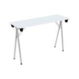 Table pliante de formation L 120 x P 40 blanc - Piètement aluminium
