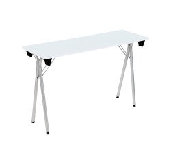 Table pliante de formation L 120 x P 40 blanc - Piètement aluminium