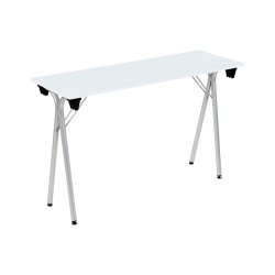 Table pliante de formation L 120 x P 40 blanc - Piètement aluminium