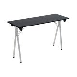Table pliante de formation L 120 x P 40 bois Zonza noir - Piètement aluminium