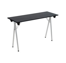 Table pliante de formation L 120 x P 40 bois Zonza noir - Piètement aluminium