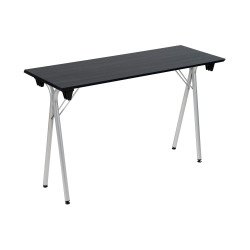 Table pliante de formation L 120 x P 40 bois Zonza noir - Piètement aluminium