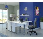 Bureau compact L 180 cm retour droite piètement L Essens