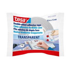 Cinta adhesiva tesa doble cara transparente 10 mt x 15 mm