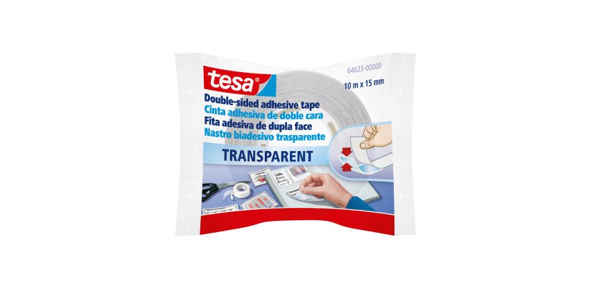 Cinta adhesiva tesa doble cara transparente 10 mt x 15 mm