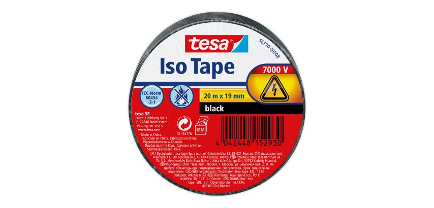 Cinta adhesiva aislante Tesa 20 m x 19 mm