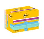 Post-it Super Sticky Notes 48 x 48 mm Blue, Green, Lavender, Pink Squared Plain 12 Pads of 90 Sheets