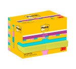 Post-it Super Sticky Notes 47.6 x 47.6 mm Assorted Square 12 Pads of 90 Sheets