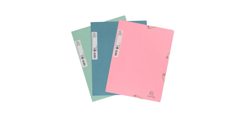 Carpeta con gomas y 3 solapas de cartón A4 24 x 32 AutentiK de Exacompta colores surtidos