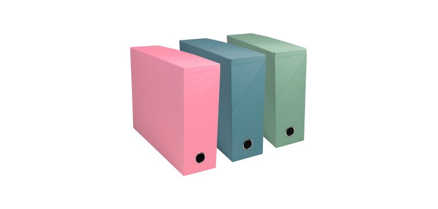 Cajas de transferencia A4+ lomo de 90 mm AutentiK de Exacompta colores surtidos