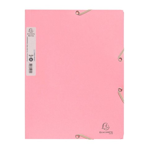 Carpeta con gomas y 3 solapas A4 AutentiK de Exacompta color rosa pastel
