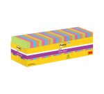 Post-it Super Sticky Notes 76 x 76 mm Assorted 90 Sheets Value Pack 21 + 3 Free