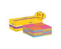 Post-it Super Sticky assortiti 76 x 76 mm Confezione convenienza 21+3 unità da 90 fogli