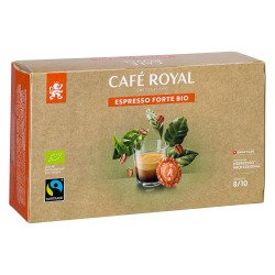 Capsule de café Café Royal Professionnel Espresso Forte Bio - Boîte de 50 - Compatible Nespresso Professionnel