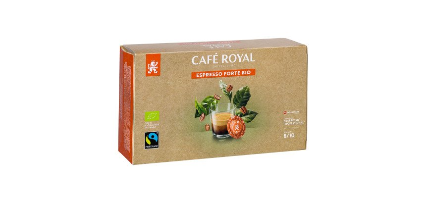 Capsule de café Café Royal Professionnel Espresso Forte Bio - Boîte de 50 - Compatible Nespresso Professionnel