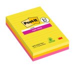 Post-it Super Sticky Arcobaleno a righe 101 x 152 mm Confezione convenienza 2+1 unità da 75 fogli