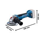 Meuleuse angulaire sans fil Bosch Professional GWS 18V-10 P + 2 batteries + Chargeur