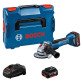 Meuleuse angulaire sans fil Bosch Professional GWS 18V-10 P + 2 batteries + Chargeur