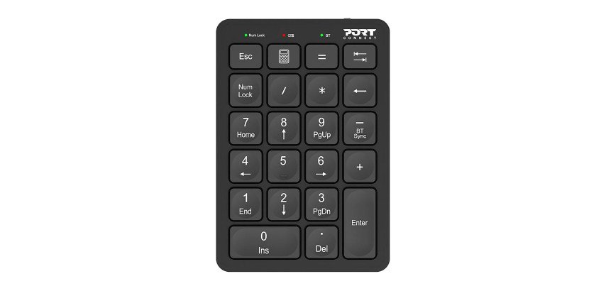 Wireless rechargeable PORT numeric keypad