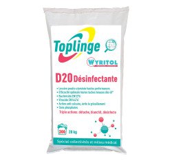 Wasmiddel in poedervorm Toplinge Wyritol D20 desinfecterend - 200 wasbeurten - Zak van 20 kg