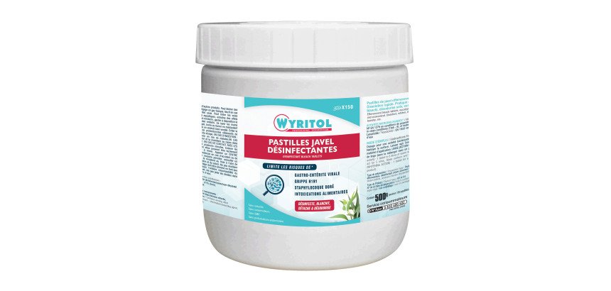 Pastilles Javel effervescentes Wyritol eucalyptus - Boîte de 150
