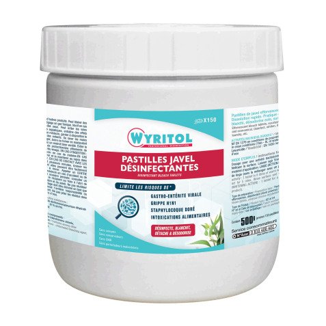 Pastilles Javel effervescentes Wyritol eucalyptus - Boîte de 150