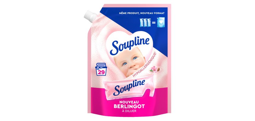 Assouplissant Soupline Hypoallergénique au lait d'amande douce - Recharge de 600 ml